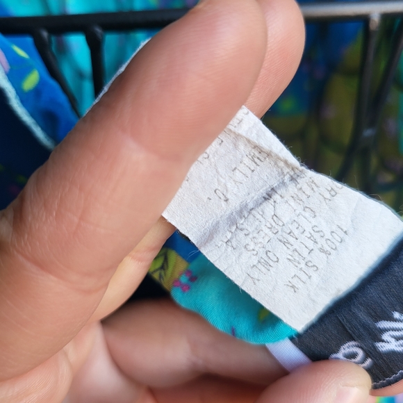 Emily Designs Y2K Silk Patchwork Pattern Slip Dress - Picture 8 of 8